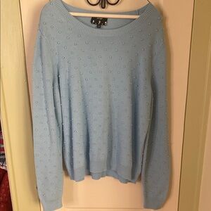 Lord & Taylor Sky Blue Textured Sweater
